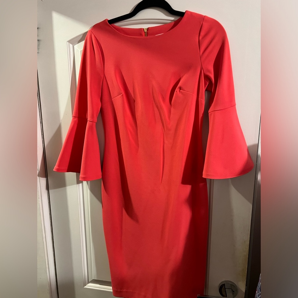 Calvin Klein Bell Sleeve body con dress